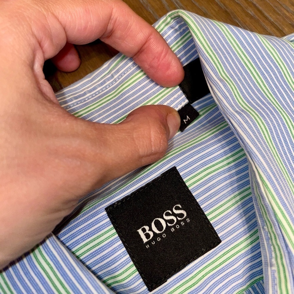 BOSS Hugo Boss Lex Striped Button Down Long Sleeve Formal Shirt Regular Fit - Picture 4 of 10